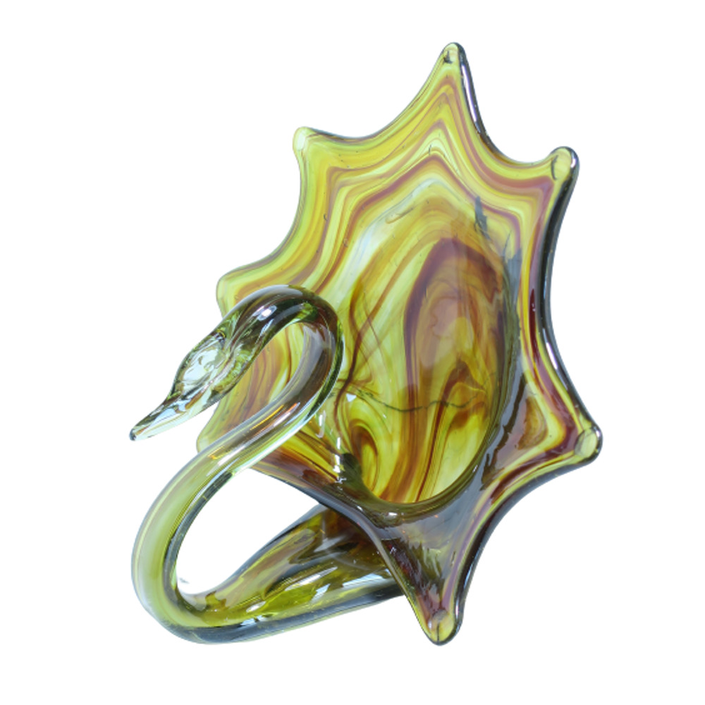 Mid Century Murano Italian Art Glass Swan Candy Dish Vase Swirl Italy Decor